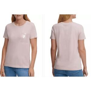 DKNY Women's Short Sleeve Sequin Pocket T-Shirt XS